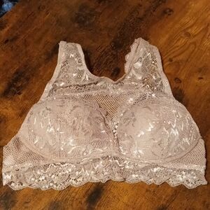 Like New Medium Candies pewter Colored Lace Padded Push Up Bralette
